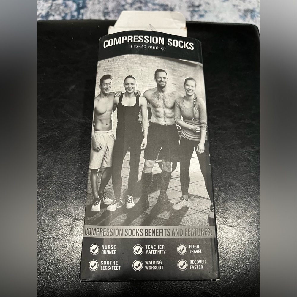Charmking pack of 6 black Compression socks large X-Large XL